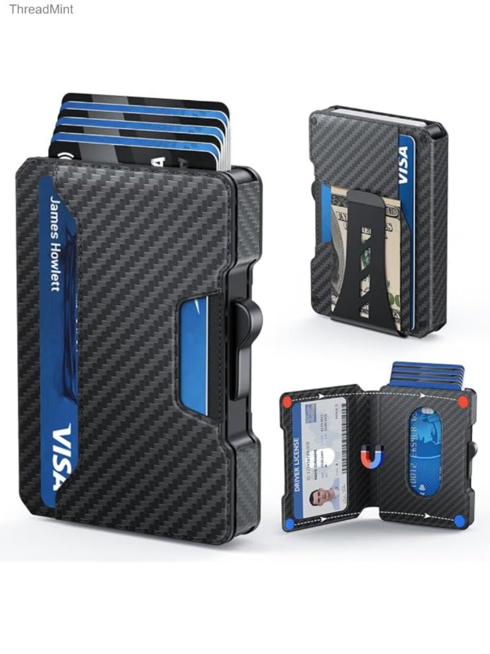 Pop Up RFID Blocking Aluminum Wallet Card Holder Money Clip